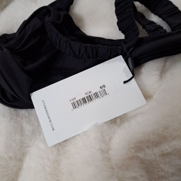 Vitamin A Black ZURI Bikini Top Size 6/S Sold out Online - Picture 5 of 13